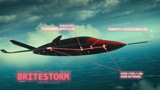 Illustration of a BriteStorm aircraft with labeled components.