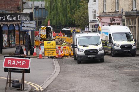Road closed due to damaged gas main.