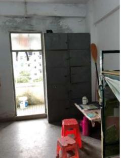Interior of a Chinese factory worker's dormitory.