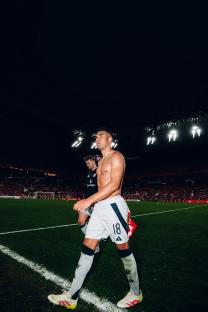 Casemiro of Manchester United leaving the field after a UEFA Europa League match.