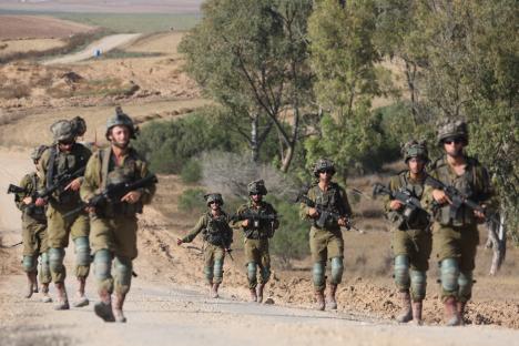 Israeli soldiers patrolling the border with the Gaza Strip.