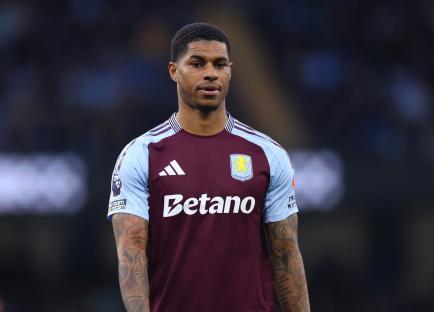 Marcus Rashford of Aston Villa during a Premier League match.