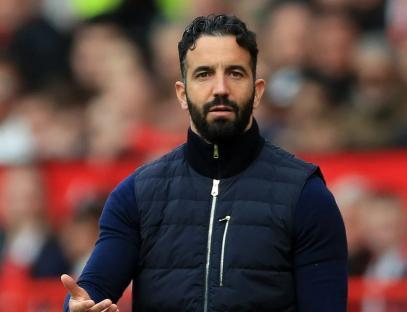 Ruben Amorim, Manchester United manager, on the sidelines.