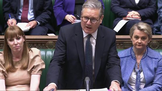 Screen grab of Prime Minister Keir Starmer at Prime Minister's Questions.