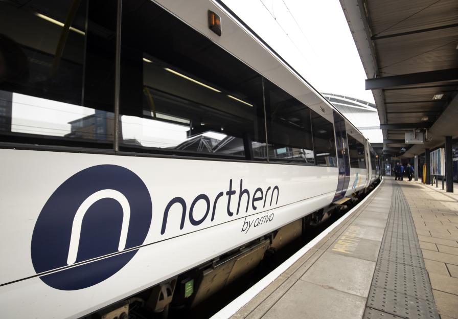 A Northern train at a station.