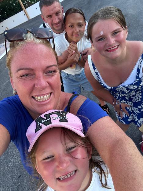 Family selfie on vacation.