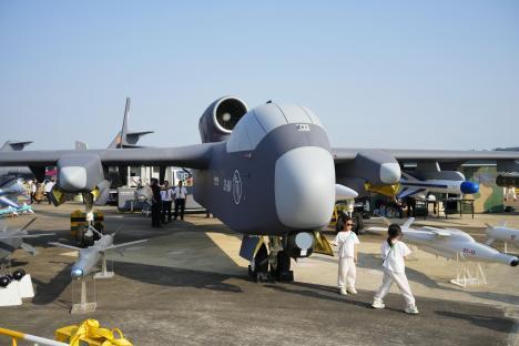 Chinese military's Jiu Tian unmanned aerial vehicle at an airshow.