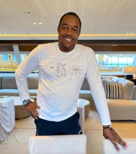 Family handout photo of Recaldo Thomas on a yacht.