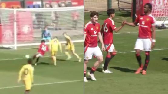 Man Utd wonderkid JJ Gabriel, 14, makes history as Under-18s thump rivals Leeds 13-1