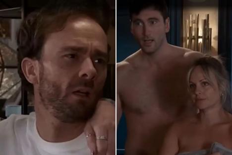 Shock moment Coronation Street’s David and Shona walk in on a NAKED Sarah and Kit – kicking off explosive row