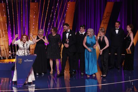 The cast and crew of