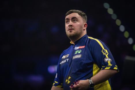 Luke Littler at the PDC Premier League Darts in Birmingham.