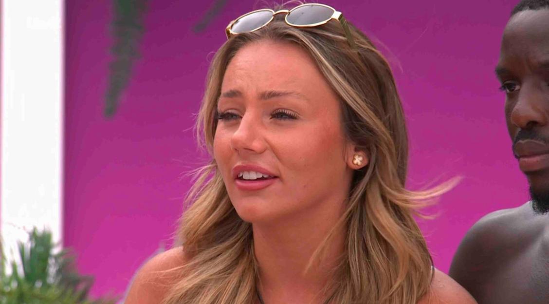 Close-up of a woman from Love Island.
