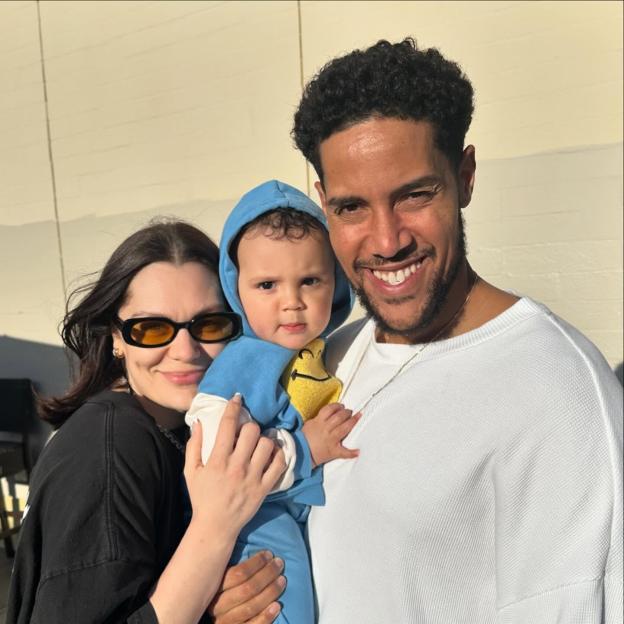 Jessie J, Chanan Colman, and their son.
