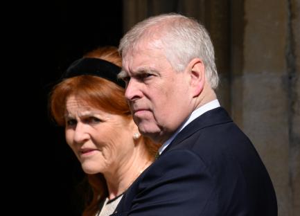 Sarah Ferguson, Duchess of York, and Prince Andrew, Duke of York at an Easter service.