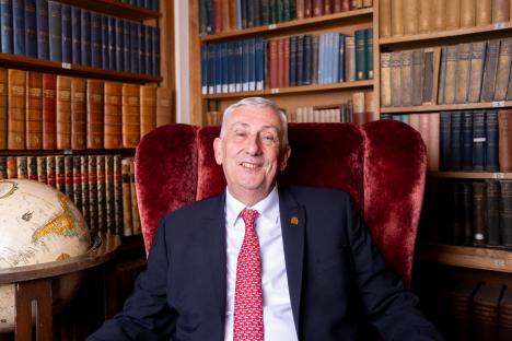 Sir Lindsay Hoyle, Speaker of the House of Commons, sitting in a chair.