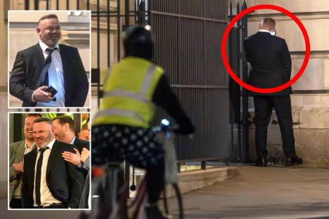 Footie legend Rooney caught short as he’s spotted weeing against wall on night out after British Boxing Awards