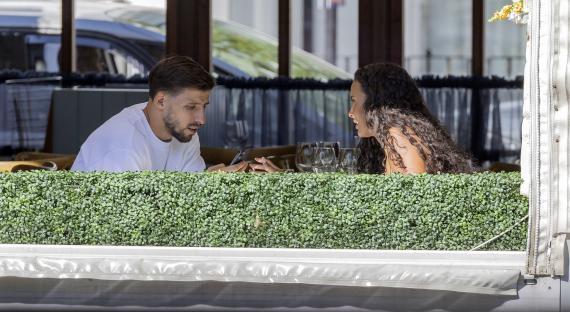 Maya Jama and Ruben Dias on a lunch date.