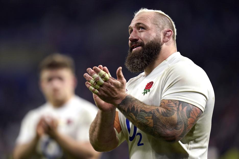 Harlequins prop Joe Marler applauding.