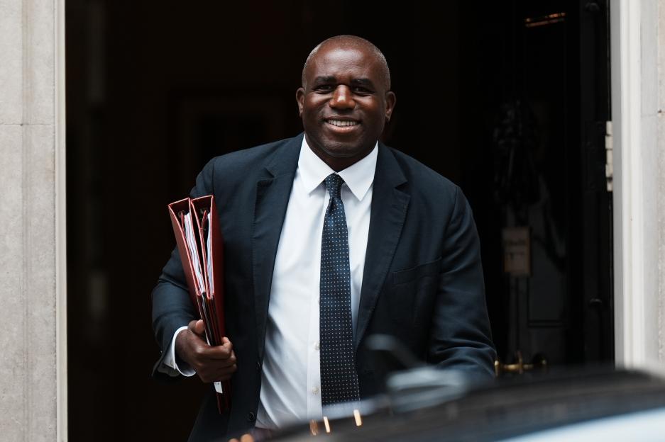 David Lammy leaving 10 Downing Street after a Cabinet meeting.