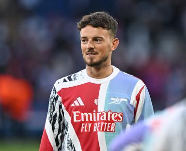 Ben White of Arsenal in a pre-match jersey.