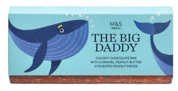 M&S The Big Daddy chocolate bar, illustrated with a whale.