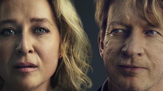 Promotional image of Asher Keddie and David Wenham for the TV show SR1.