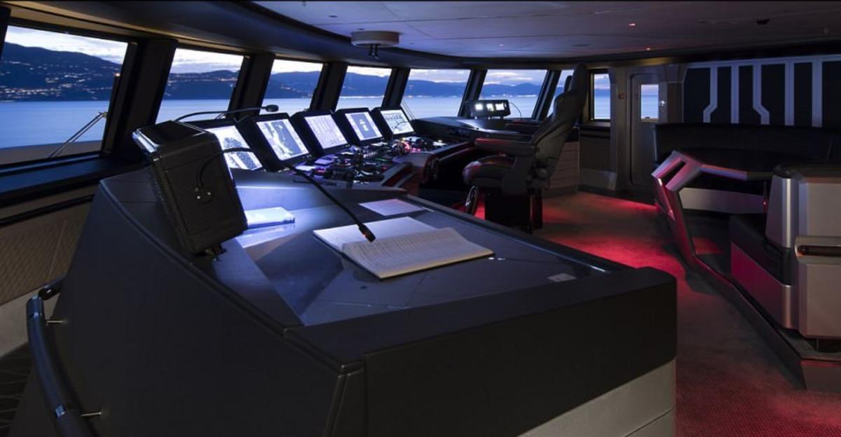 Aviva superyacht's control room.