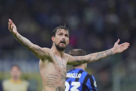 Francesco Acerbi of Inter Milan celebrating.
