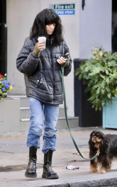 Claudia Winkleman Rocks a Windswept Look While Walking Her Dog Before Celebrity Traitors Finale