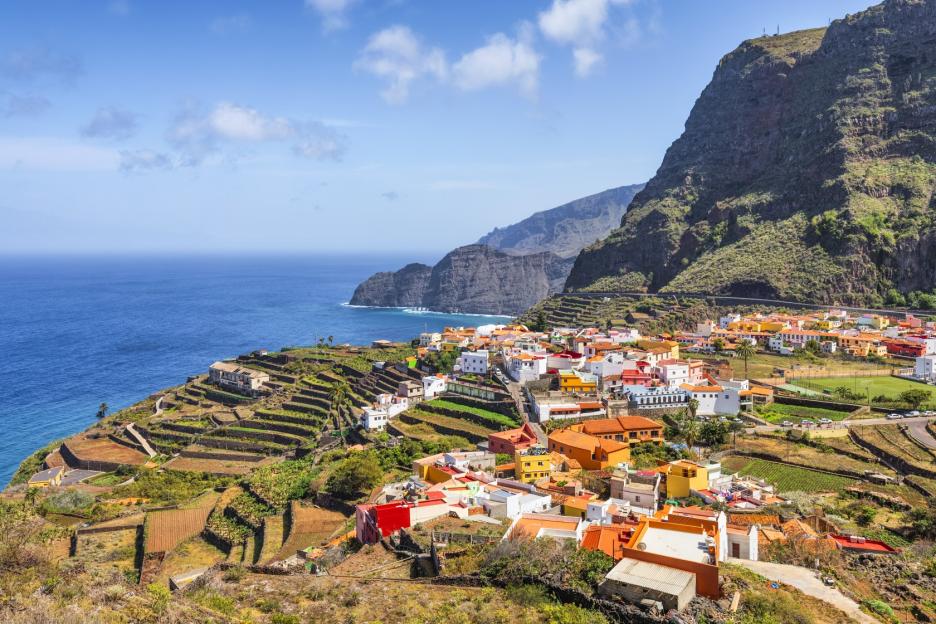 View of Agulo village on La Gomera, Canary Islands.