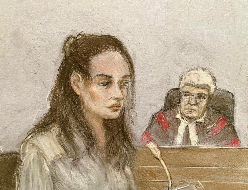 Court sketch of Constance Marten on trial.