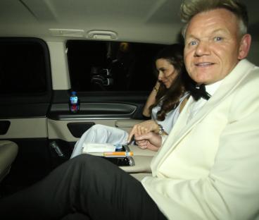 Gordon and Tana Ramsay leaving a party.