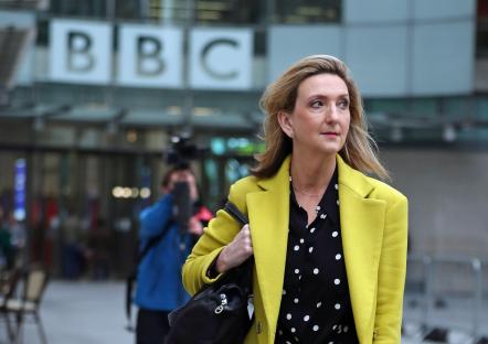 Victoria Derbyshire outside the BBC building.