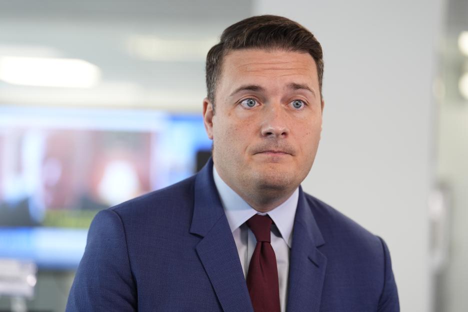 Wes Streeting, UK Health Secretary, speaking to the media.