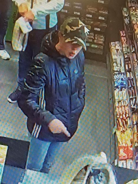 CCTV image of Victoria Taylor at a garage.