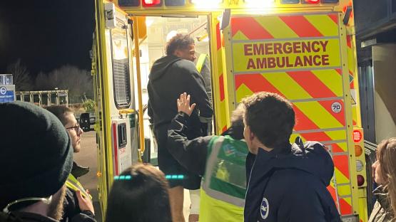 Brighton star Georginio Rutter rushed to hospital in back of ambulance after limping out of FA Cup tie in tears