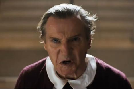 Watch Liam Neeson as you’ve never seen him before… dressed as schoolgirl in bizarre Naked Gun trailer