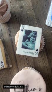 Cupcakes decorated with photos and Father's Day message.