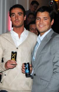 Jack Tweed and Mark Wright at the Playboy Energy Drink launch.