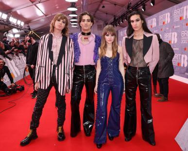 Maneskin band members at the BRIT Awards 2022.