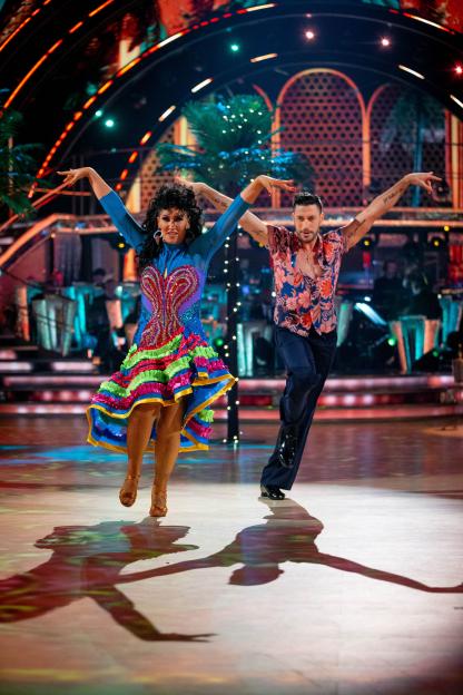 Michelle Visage and Giovanni Pernice performing on Strictly Come Dancing.