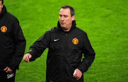 Rene Meulensteen the Manchester United coach from the Netherlands training the team in Amsterdam (Photo by AMA/Corbis via Getty Images)
