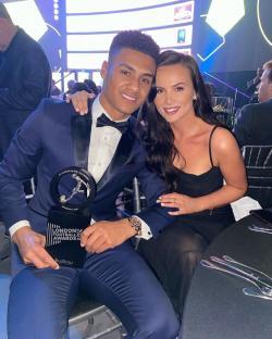 Ollie Watkins and Ellie Alderson at the London Football Awards.