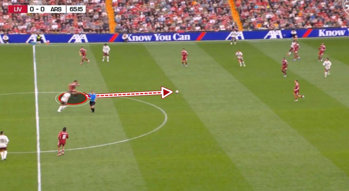 Soccer game screen capture showing a pass.