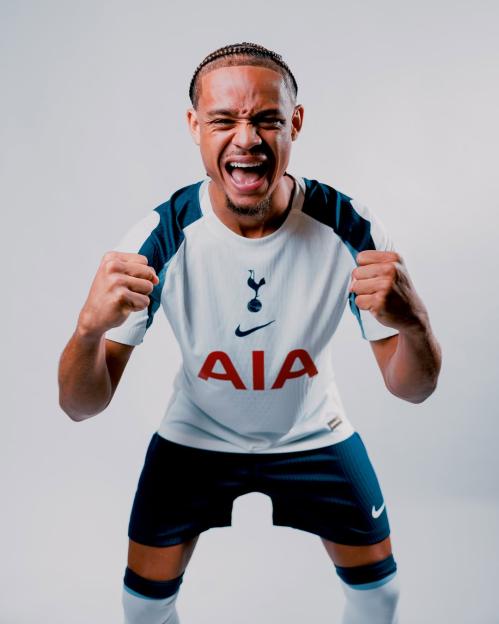 Xavi Simons in Tottenham Hotspur jersey.