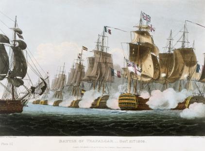 Illustration of the Battle of Trafalgar.