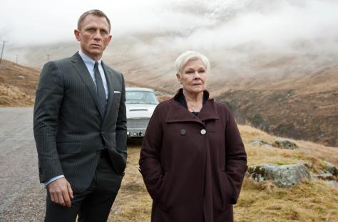 Daniel Craig as James Bond and Judi Dench in Skyfall.
