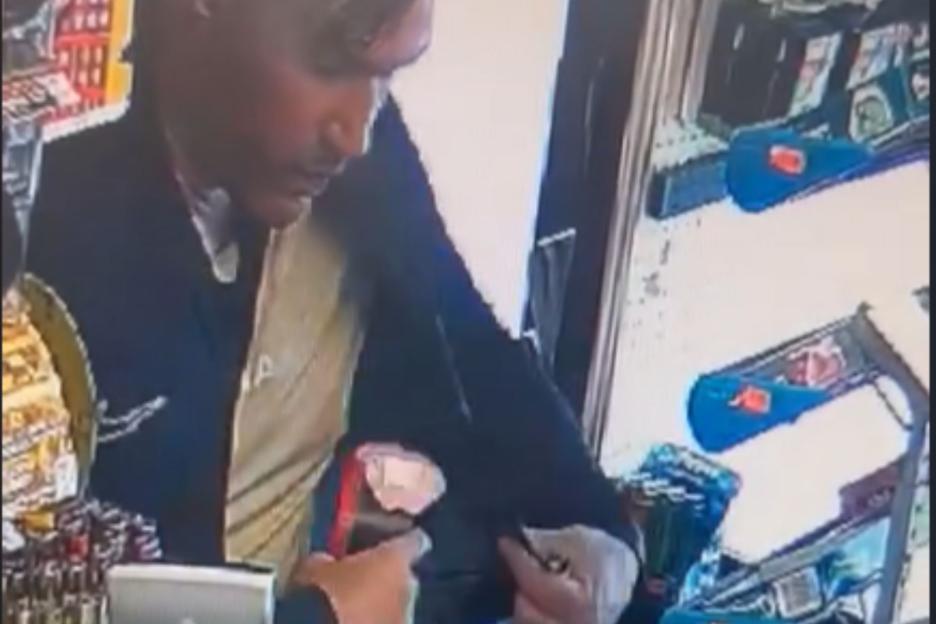 Outrageous moment ‘scumbag’ allegedly ‘steals’ Poppy Appeal charity box from shop counter