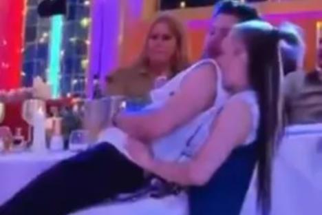 JoJo Siwa kisses Chris Hughes on the shoulder and he caresses her face in VERY intimate CBB moments not shown on ITV